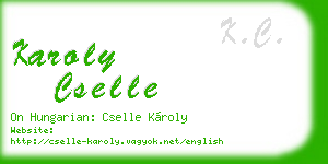 karoly cselle business card
