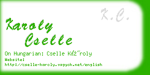 karoly cselle business card